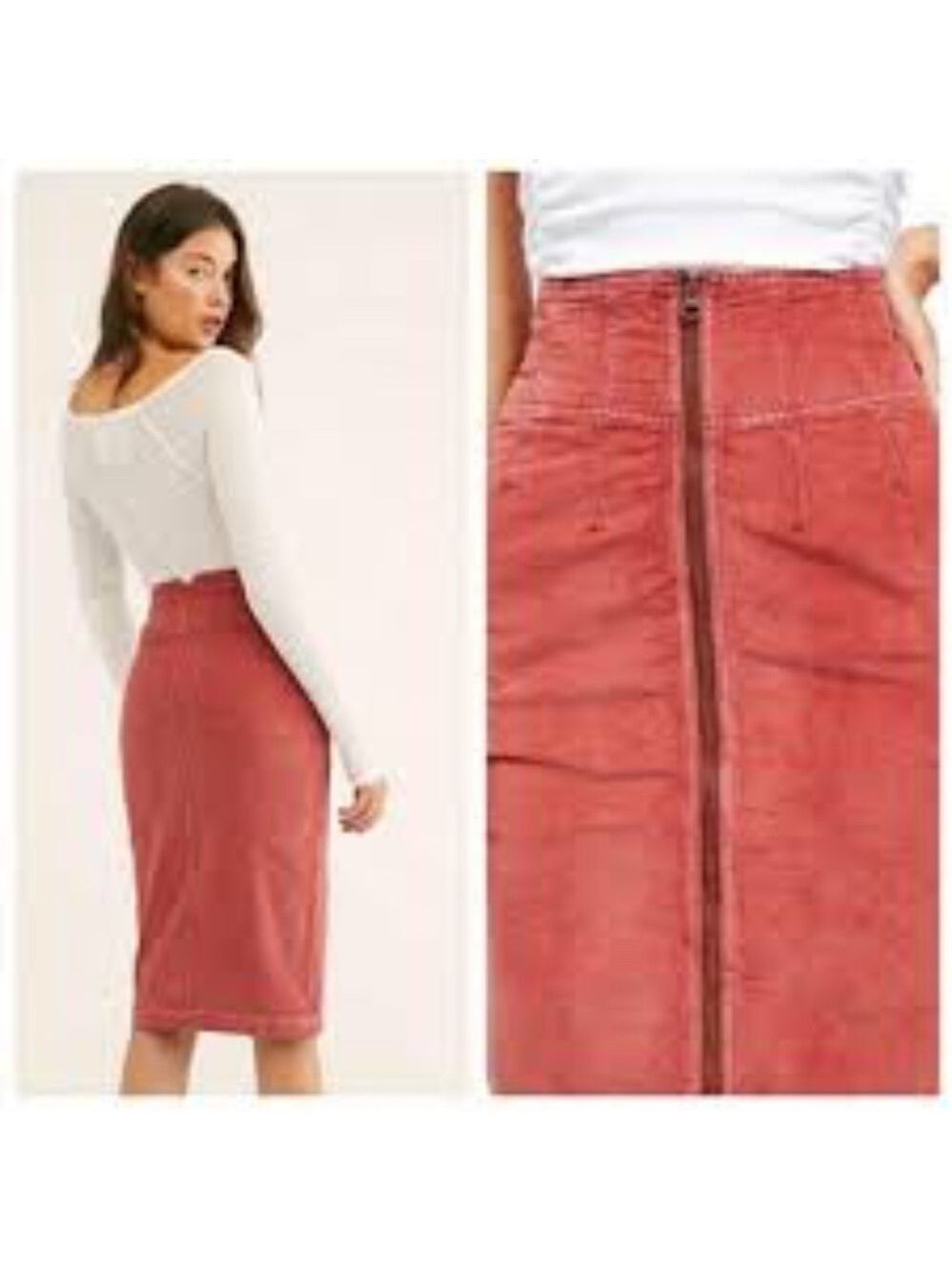 Free People I Want It All Corduroy Midi Skirt
